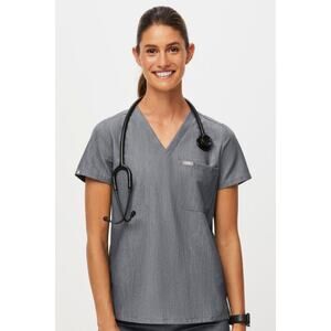 Figs Catarina One-Pocket Scrub Top in Graphite Gray Size XX-Small XXS
